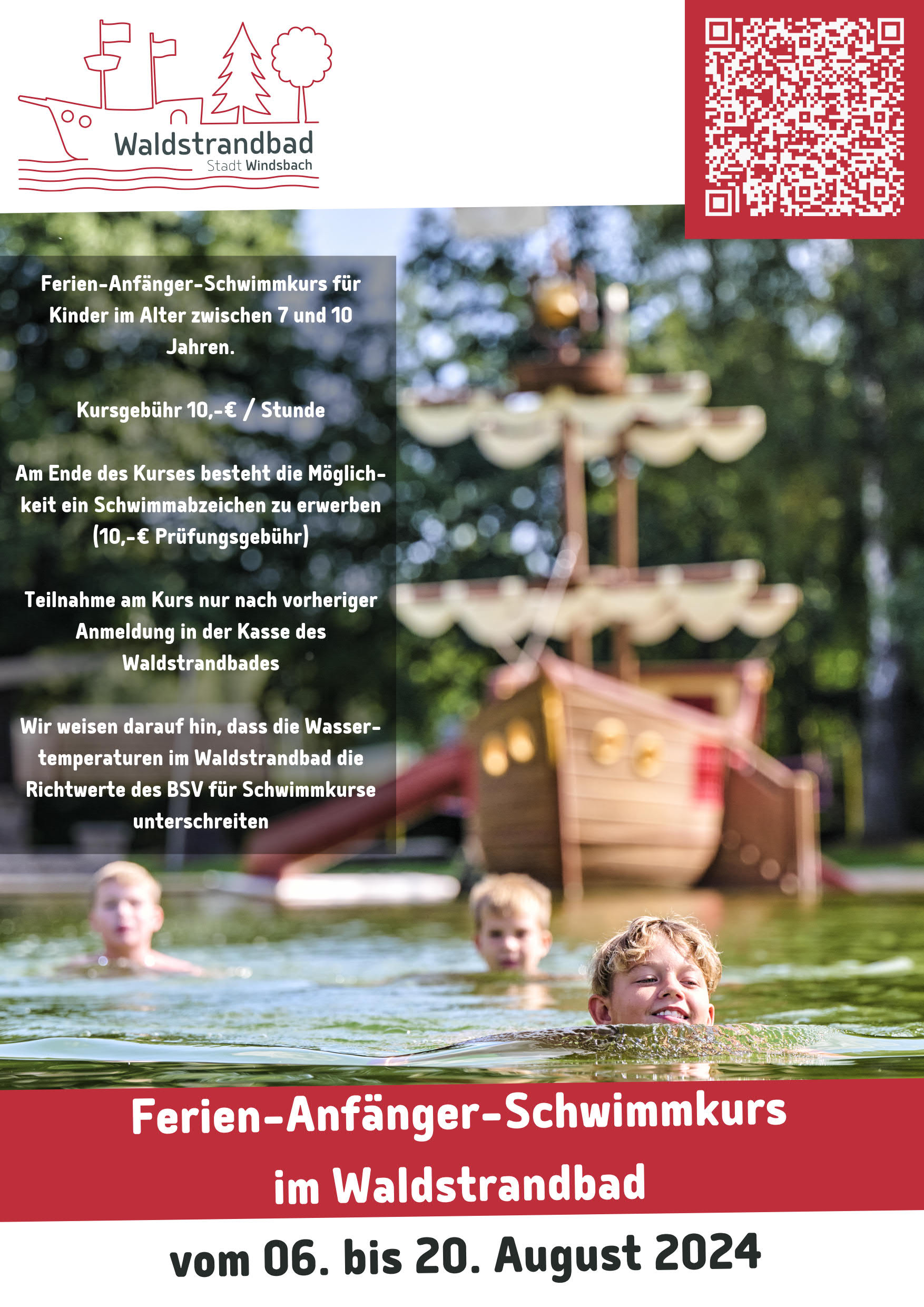  Plakat für Schwimmkurs 